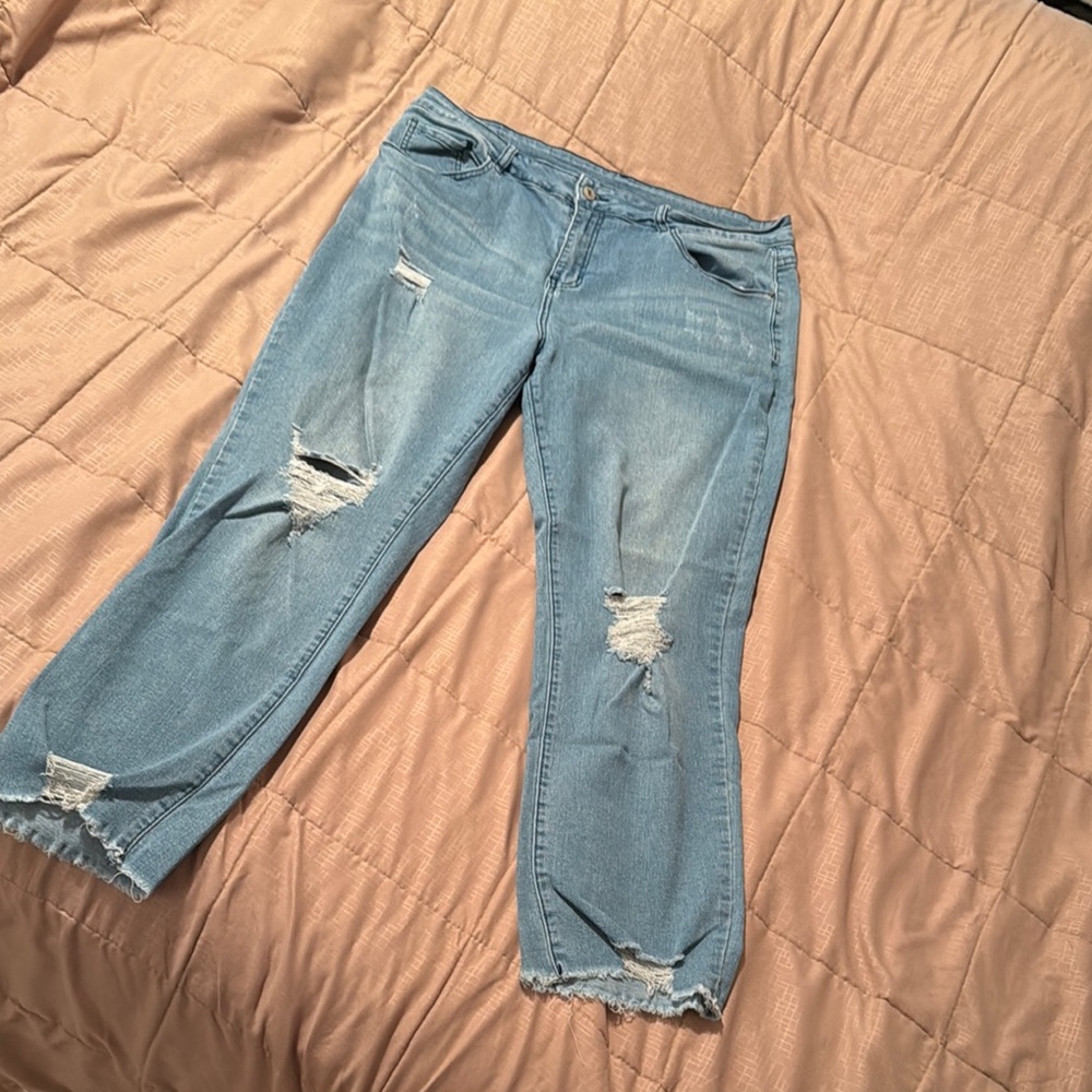 Distressed Light Blue Women's Jeans